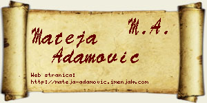 Mateja Adamović vizit kartica
